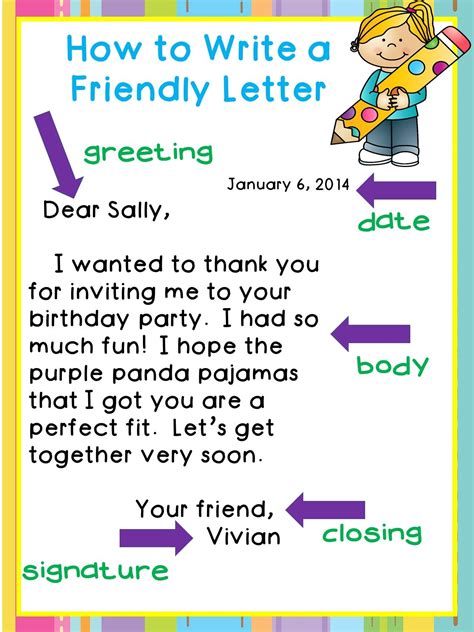 Writing A Friendly Letter Grade 5