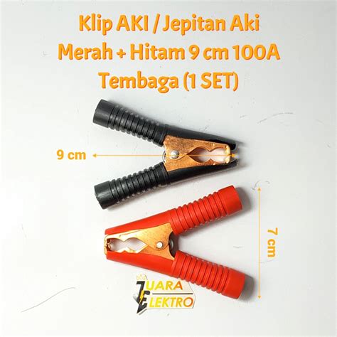 Jual Klip AKI Jepitan Aki Merah Hitam 9 Cm 100A Tembaga 1 SET