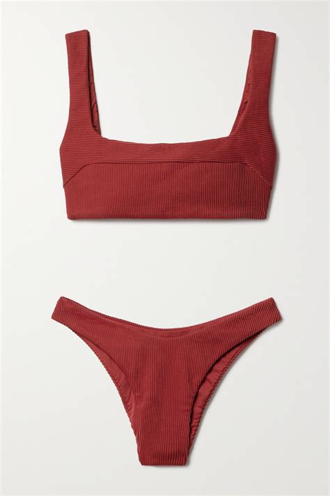 Haight Net Sustain Gabi And Laila Ribbed Bikini Red Editorialist