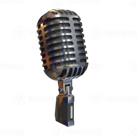 Silver Microphone Broadcast Or Karaoke 3d Render Element 9335949 Png