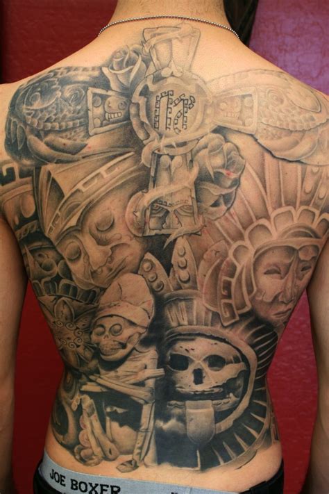 Aztec Full Back Piece Done By Jason Harless Dc Tattoo Black And