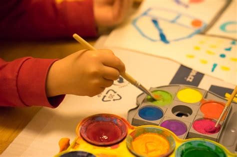 Premium Photo Cropped Image Of Hands Painting With Watercolor Paints