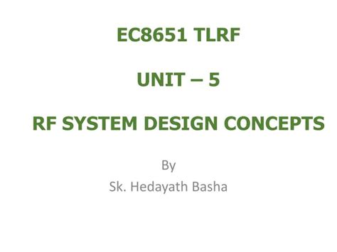 RF System design concepts | PPT