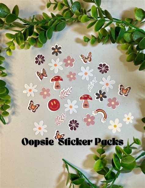 Cute Tiny Oopsie Flower Sticker Pack Mystery Stickers Discounted