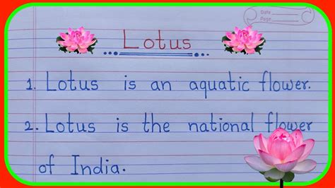 Essay On Lotus Flower Lines Our National Flower My Favourite Flower