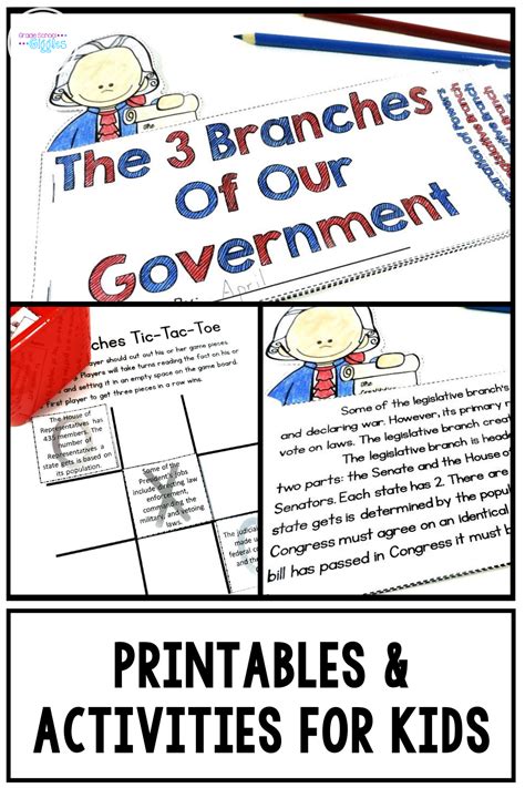 3 Branches Of Government Project Book Activity Worksheets Three