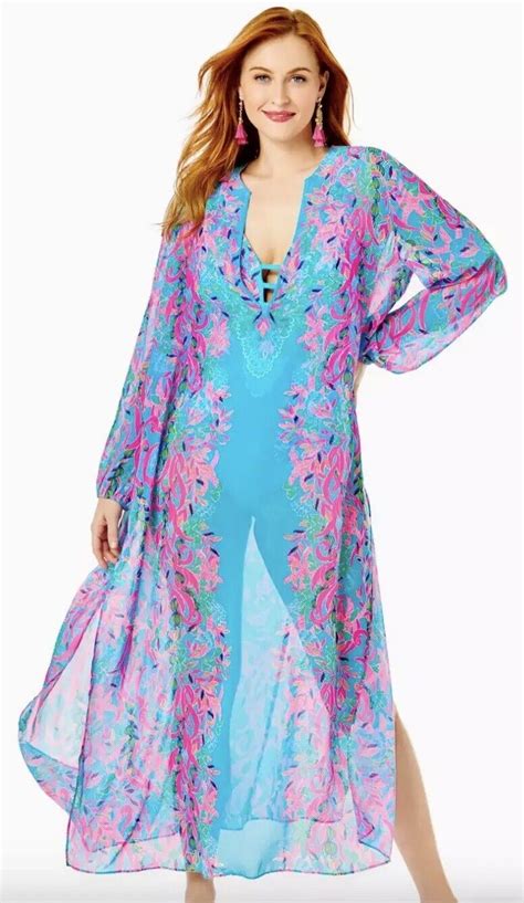 Nwt Lilly Pulitzer Frey Maxi Coverup Dress S M Seaweed Samba