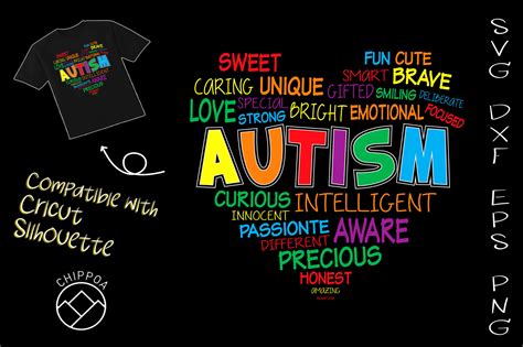 Autism Heart With Text Autism Awareness By Chippoadesign Thehungryjpeg