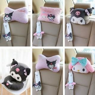 Sanrio Kuromi Cartoon Cute Car Headrest Car Seat Bone Pillow Waist