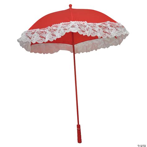 Red Ruffle Parasol