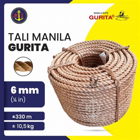 Jual TALI MANILA GURITA 6 MM ROL TALI TAMBANG MANILA ROPE Shopee