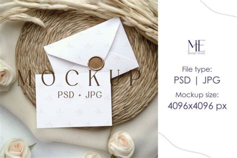 Boho X Invitation Card Mockup Graphic By Mie Mockup Studio Creative