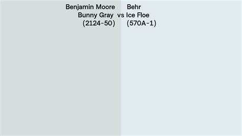 Benjamin Moore Bunny Gray 2124 50 Vs Behr Ice Floe 570A 1 Side By