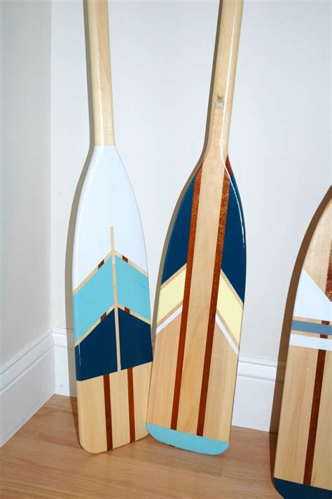 Set Hand Painted Decorative Canoe Paddle Oar Wall Art Set Etsy