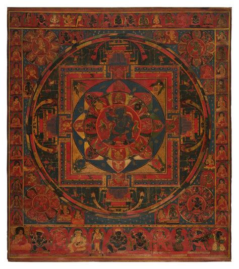 A Thangka Depicting A Mandala Of Vajravidarana Central Tibet 14th