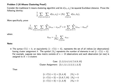 Solved Problem 3 K Means Clustering Proof Consider The