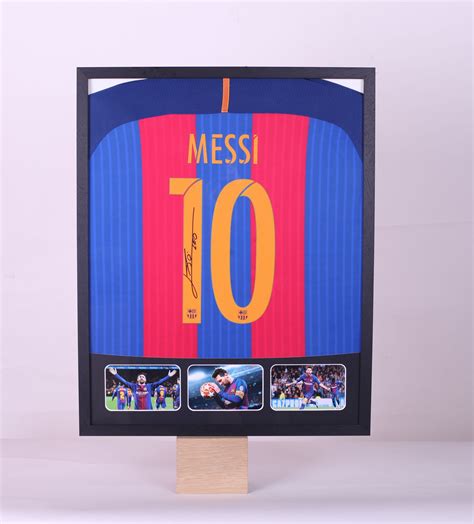 Messi S FC Barcelona Signed And Framed Shirt CharityStars