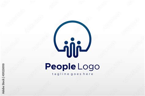 Connecting People Logo Flat Vector Logo Design Template Element Stock