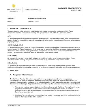 Fillable Online Sjsu In Range Progression Guidelines Sjsu Fax Email