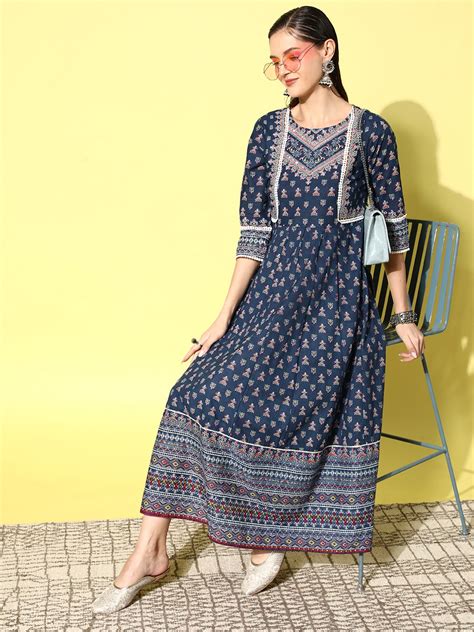 Buy Juniper Ethnic Motifs Print Ethnic A Line Maxi Dress Ethnic