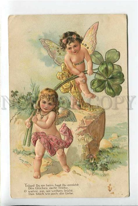 Nude Angel Elf Fairy Fantasy Vintage Embossed Pc Topics Folklore Legends Fairy