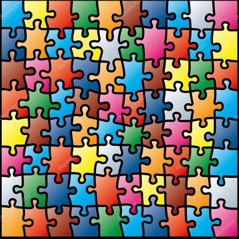 Jigsaw Puzzle Colorful Pattern Vector Illustration Stock Vector