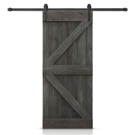 CALHOME 32 In X 84 In K Series Carbon Gray Stained DIY Knotty Pine