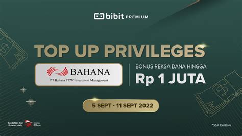 Promo September Bonus Reksa Dana Bahana Hingga Rp Juta Untuk