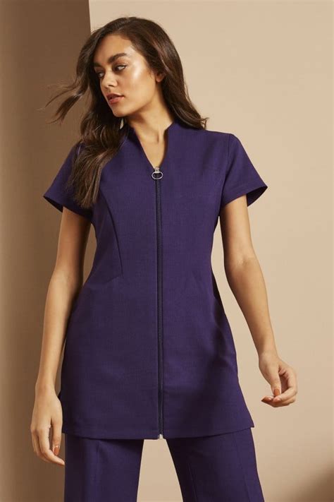 Womens Zip Tunic With Pockets Violet