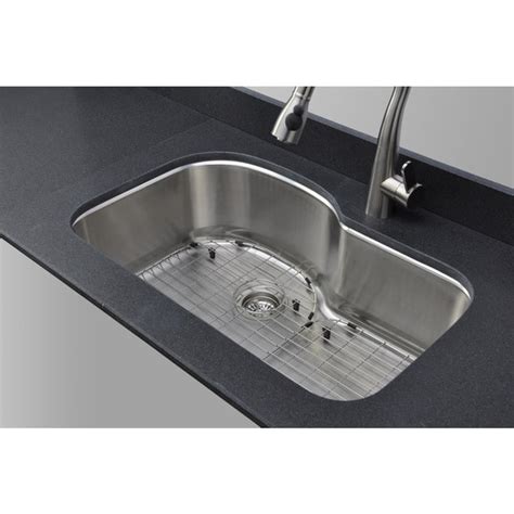 Shop Wells Sinkware 18 Gauge Offset Single Bowl Undermount Stainless Steel Kitchen Sink Package