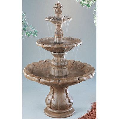 Henri Studio Three Tier Cast Stone Classical Finial Waterfall Fountain