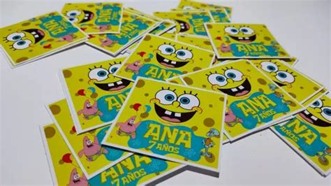 Stickers Deco Bob Esponja Autoadhesivos Personalizados X U