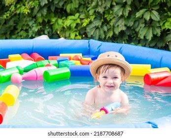 Mom Plays Naked Baby Oversleeves Pool Stock Photo Shutterstock