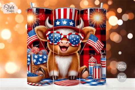 Th Of July Patriotic Highland Cow Wrap Graphic By Istylemagic