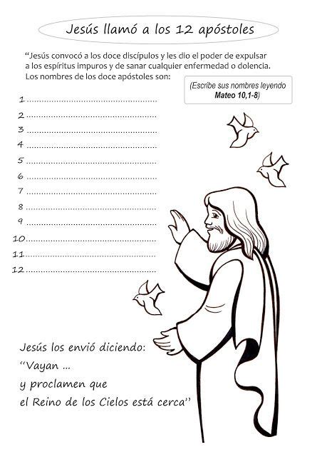 El Rincón de las Melli Jesus Doce Apóstoles Catequesis Lecciones