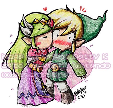 Zelda kisses Link by BettyKwong on DeviantArt