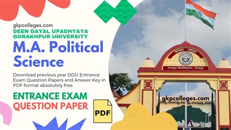 DDU MA Political Science Entrance Exam Question Paper PDF Sample Papers