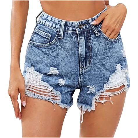 Aloohaidyvio 2024 Denim Shorts For Women High Rise Wash Stretchy