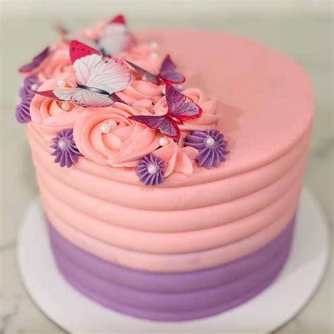 Pink And Purple Birthday Cakes