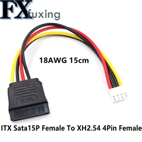 Itx Fdd Floppy 4pin Female 2 54mm To 15pin Sata Female Adapter Converter Motherboard Power