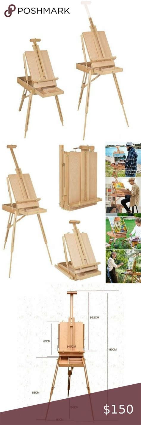 Portable French Easel Wood Sketch Box Paint Box Folding Artist Painters