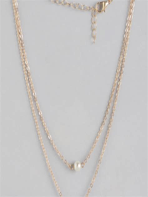 Buy Urbanic Gold Toned Beaded Layered Chain Necklace And Chains For