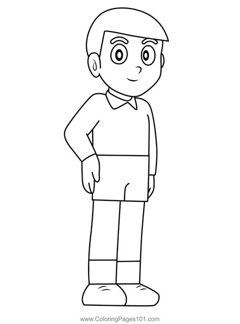 Hidetoshi Dekisugi Doraemon Coloring Page for Kids - Free Doraemon ...