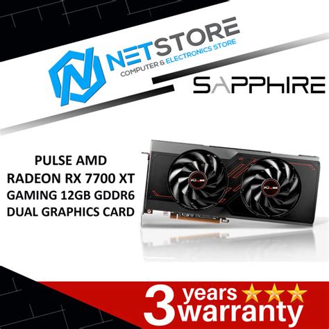 SAPPHIRE PULSE AMD RADEON RX 7700 XT GAMING 12GB GDDR6 DUAL GRAPHICS