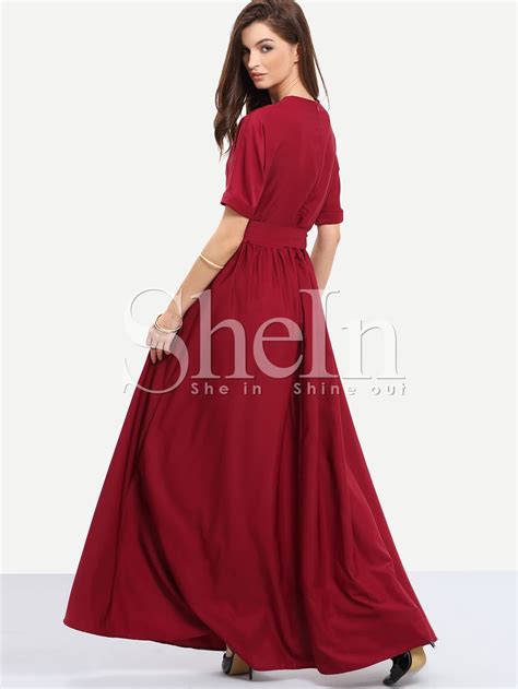 Tie Waist Maxi Dress SheIn Sheinside