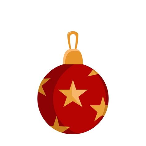 Premium Vector Christmas Red Ball Ornament On White Background