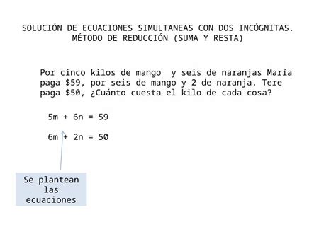 Pptx Soluci N De Ecuaciones Simultaneas Con Dos Inc Gnitas M Todo De