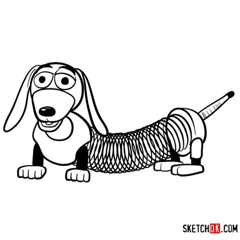 How to draw Slinky Dog | Toy Story - Sketchok easy drawing guides | Toy ...