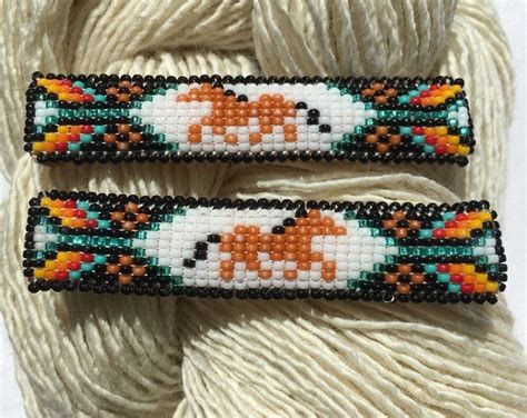 Native American Beaded Barrettes Native American Beading Beaded