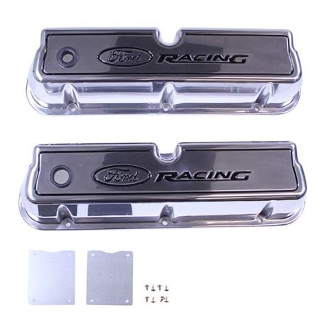 Ford Performance 302 001 Mustang Valve Cover Tall Polished With Ford Racing Logo Pair 289302351w